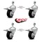 Service Caster 3 Inch Black Polyurethane Swivel 1/2 Inch Stem Caster Set with Total Lock Brake SCC-TSTTL20S314-PPUB-BLK-121315-4 - alternate 5
